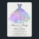 Dulce 16 Invitación de Diamante de Vestido Purpuri<br><div class="desc">Dulce 16 Invitación de Diamante de Vestido Purpurina</div>