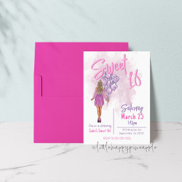 Dulce 16 Invitación de fiesta de cumpleaños