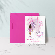 Dulce 16 Invitación de fiesta de cumpleaños