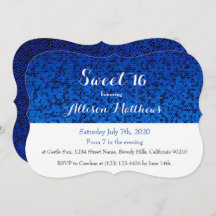 Dulce 16 Invitación Royal Blue Sparkle
