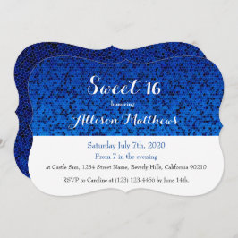 Dulce 16 Invitación Royal Blue Sparkle