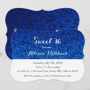 Dulce 16 Invitación Royal Blue Sparkle