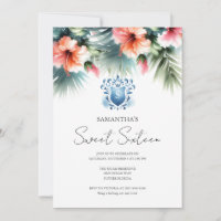 Dulce 16 invitaciones a fiestas de billar Floral r