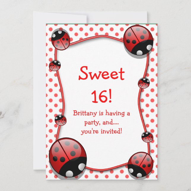 Dulce 16 invitaciones a la fiesta de cumpleaños (Anverso)