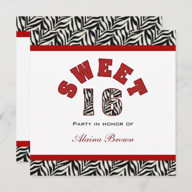 Dulce 16 invitaciones de fiesta (Anverso / Reverso)