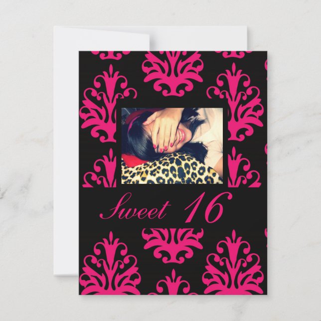 Dulce 16 invitaciones para fiestas de cumpleaños (Anverso)