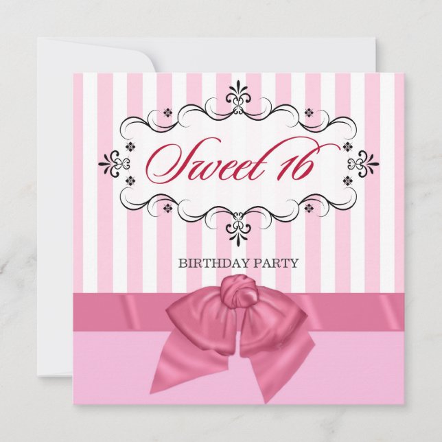 Dulce 16 - Invitaciones personalizadas a la fiesta (Anverso)