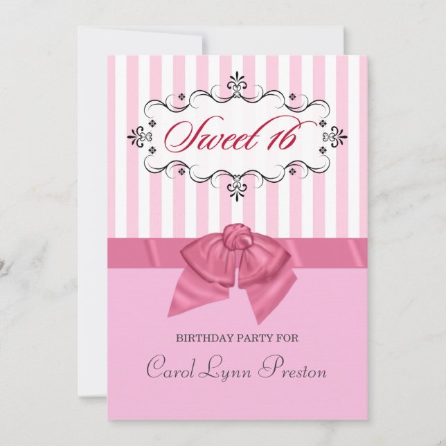 Dulce 16 - Invitaciones personalizadas a la fiesta (Anverso)