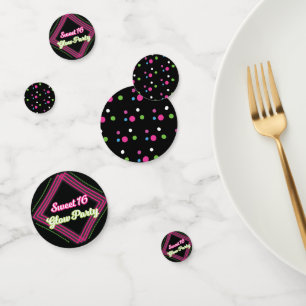 Dulce 16 Mesa Fiesta brillante Confetti Decoración