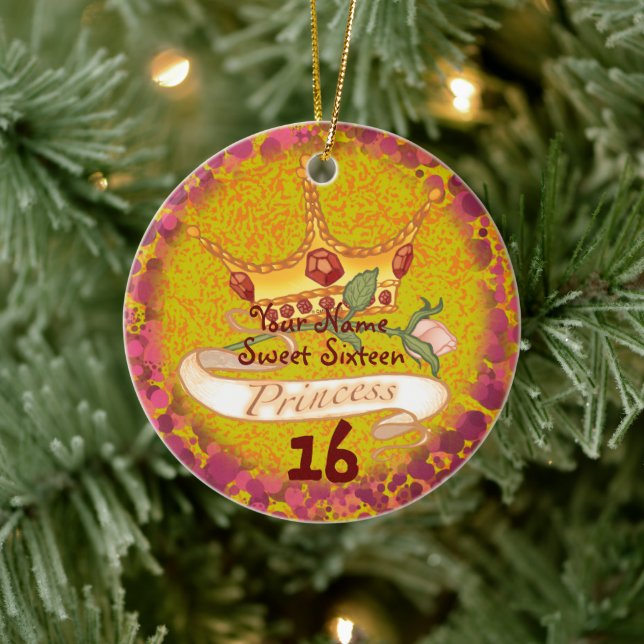 Dulce 16 Ornamentos de personalizado de cumpleaños (Árbol)