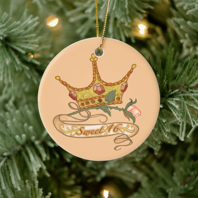 Dulce 16 Ornamentos de personalizado de cumpleaños (Árbol)