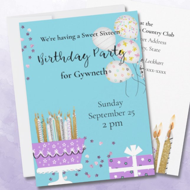 Dulce 16 Velas Invitación a la fiesta de cumpleaño (Subido por el creador)