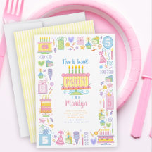 Dulce 5 Invitación de cumpleaños