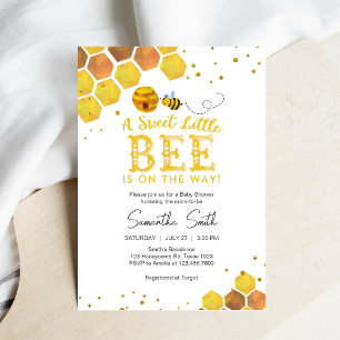 Dulce Abeja Pequeña Invitación de Baby Shower de A