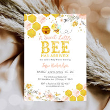 Dulce Abejita Invitación para Baby Shower de Abeja