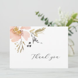 Dulce acuarela floral Gracias Tarjeta Boda