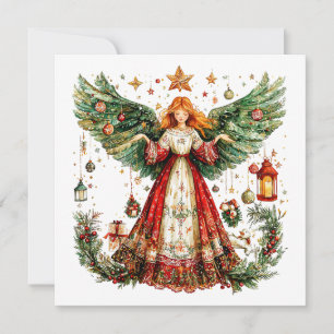 Dulce ángel de Navidad con regalos de Navidad y ju