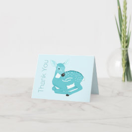 Dulce Aqua Fawn Baby Tarjeta de agradecimiento