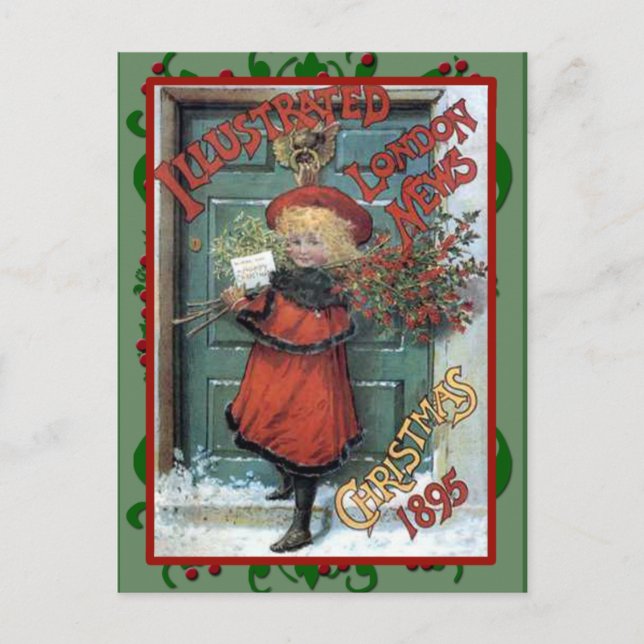 Dulce arte navideño vintage en tarjetas postales (Anverso)