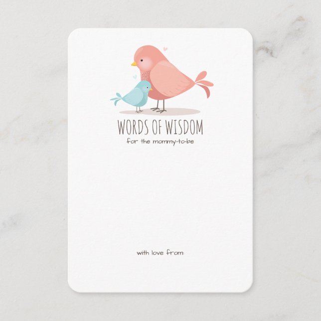 Dulce Birdie Baby Boy Nuevo consejo para mamá Inse (Anverso)