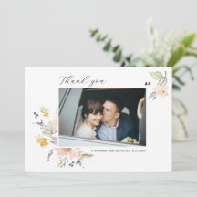 Dulce Boda Floral Foto Tarjeta de agradecimiento