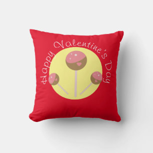 Dulce Cake Pop San Valentín Almohada Roja