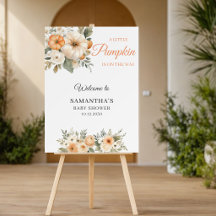 Dulce Calabaza Naranja Floral Blanco Baby Shower