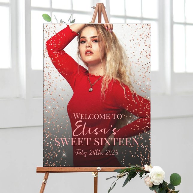 Dulce cartel de bienvenida con foto en lienzo (Subido por el creador)