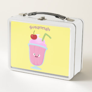 Dulce cartoon helado de fresa con toppings