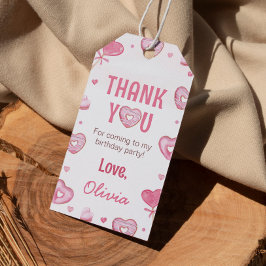 Dulce celebración cumpleaños etiqueta de agradecim