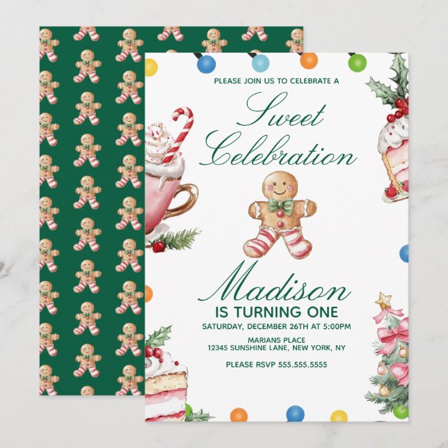 Dulce Celebración Fiesta de Navidad Cumpleaños (Anverso / Reverso)