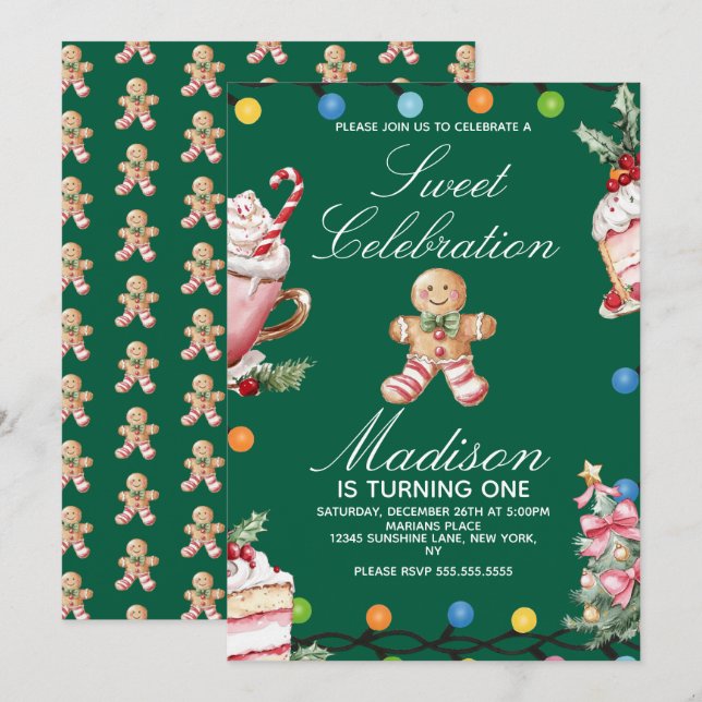 Dulce Celebración Fiesta de Navidad y Cumpleaños (Anverso / Reverso)