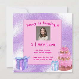 Dulce celebración: Invitación al cumpleaños rosado