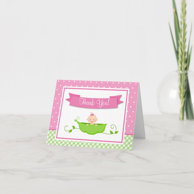 Dulce Chica De Pea Gracias Tarjeta Tarjeta De Nota (Anverso)