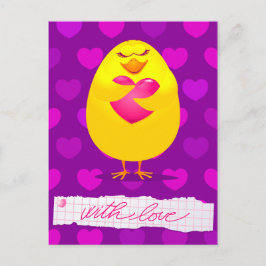 Dulce chica enamorada de mensaje, postal