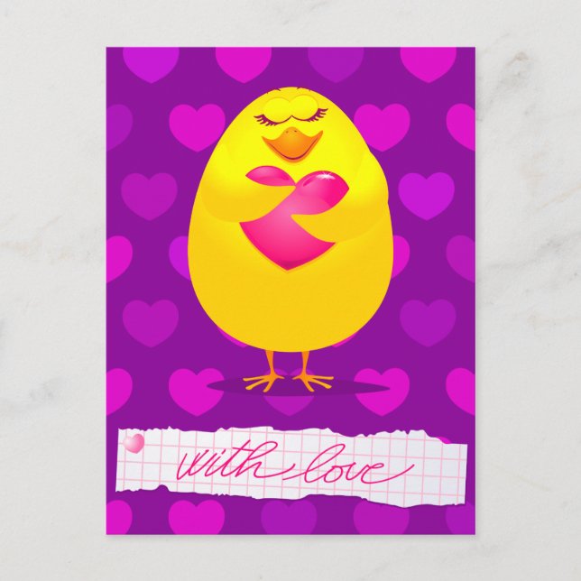 Dulce chica enamorada de mensaje, postal (Anverso)