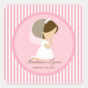 Dulce Chica Primero Pegatina de la Santa Comunión