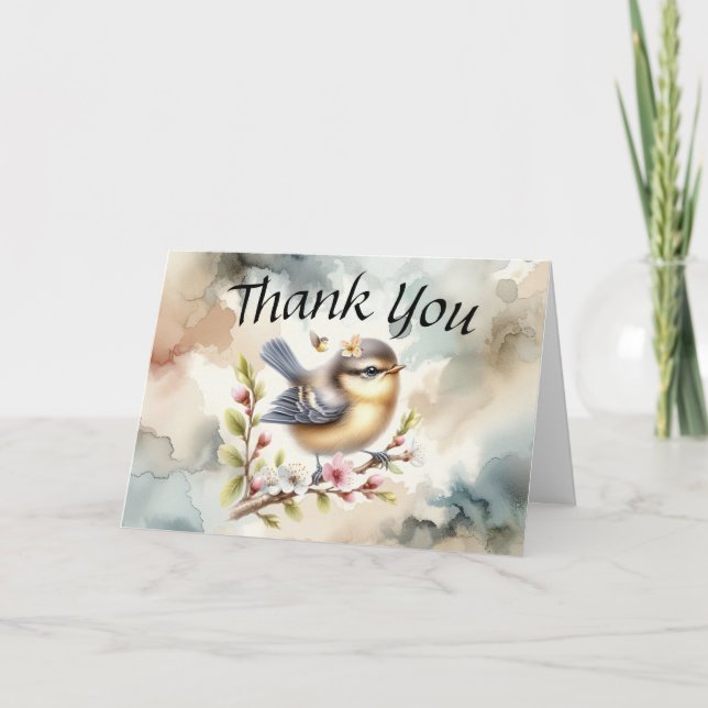 Dulce Chirps Baby Bird Tarjeta de agradecimiento (Anverso)