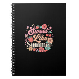 Dulce Como Cuaderno Floral De Fresa Cereza De Vera