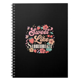 Dulce Como Cuaderno Floral De Fresa Cereza De Vera