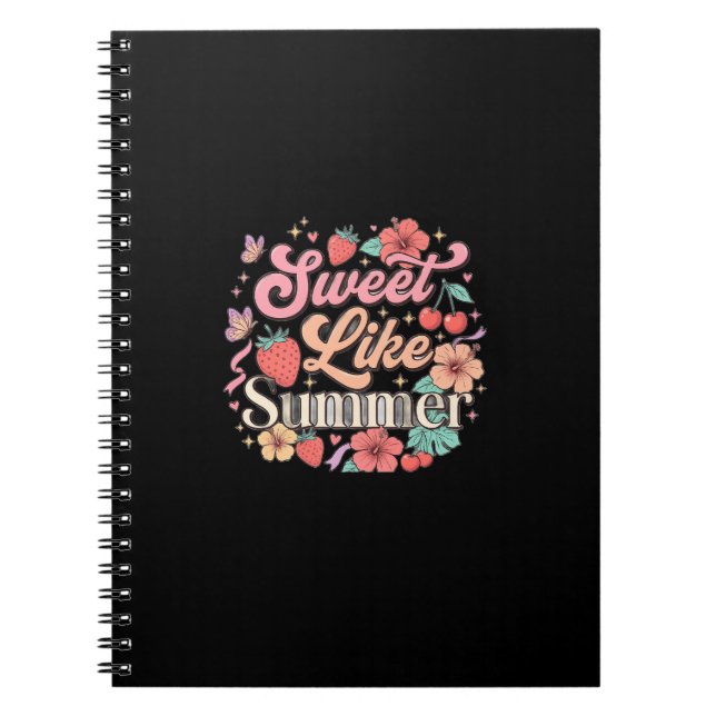 Dulce Como Cuaderno Floral De Fresa Cereza De Vera (Frente)