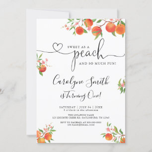 Dulce como Invitación de Cumpleaños de Peach
