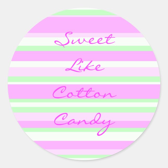 Dulce Como Pegatina De Candy De Algodón (Anverso)