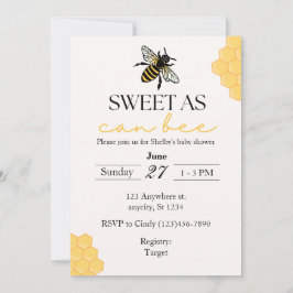 Dulce como puede ser invitación de tema de abeja p