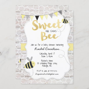 Dulce como puede ser la invitación a Baby Shower