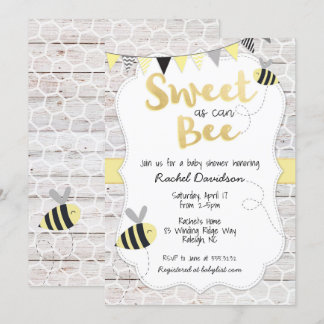 Dulce como puede ser la invitación a Baby Shower