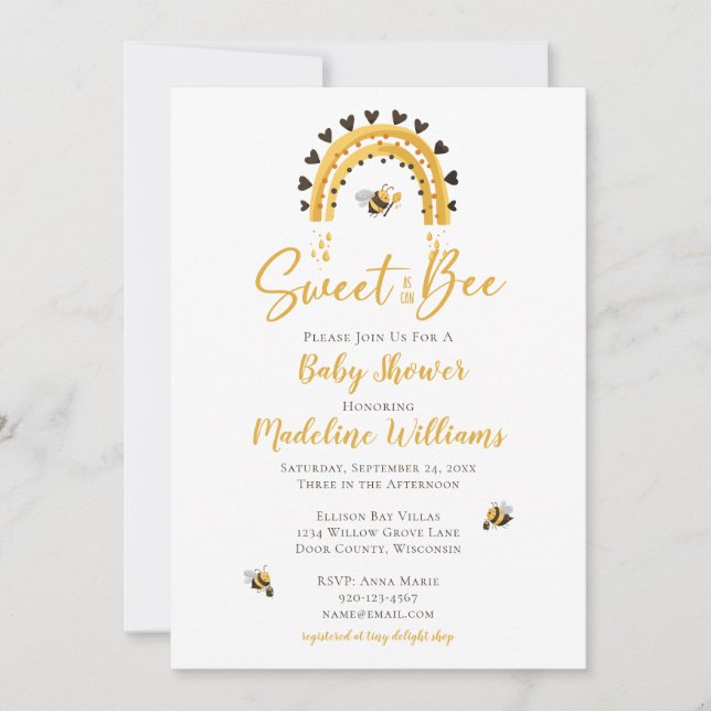 Dulce como puede ser la invitación a Baby Shower c (Anverso)