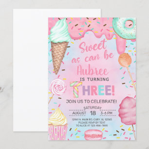 Dulce como puede ser la invitación chica de tercer