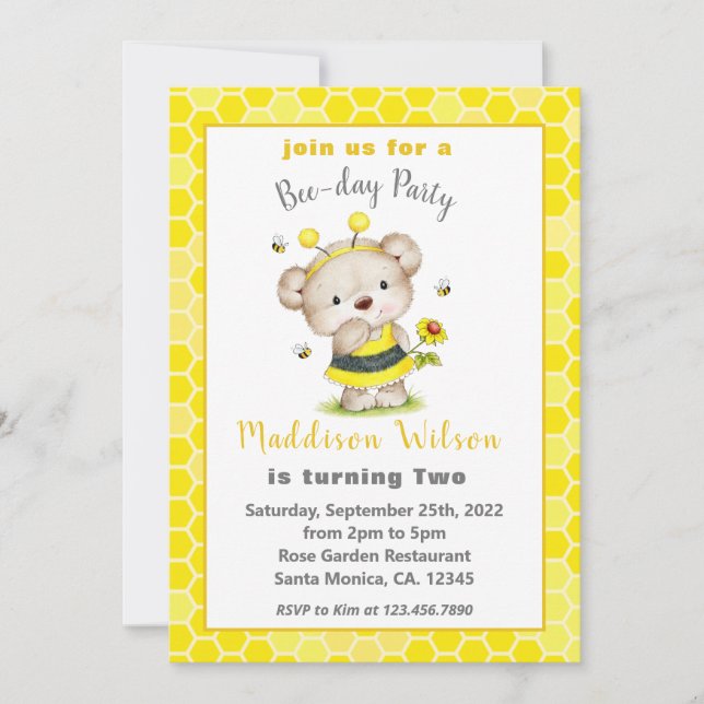 Dulce como puede ser la invitación de cumpleaños (Anverso)