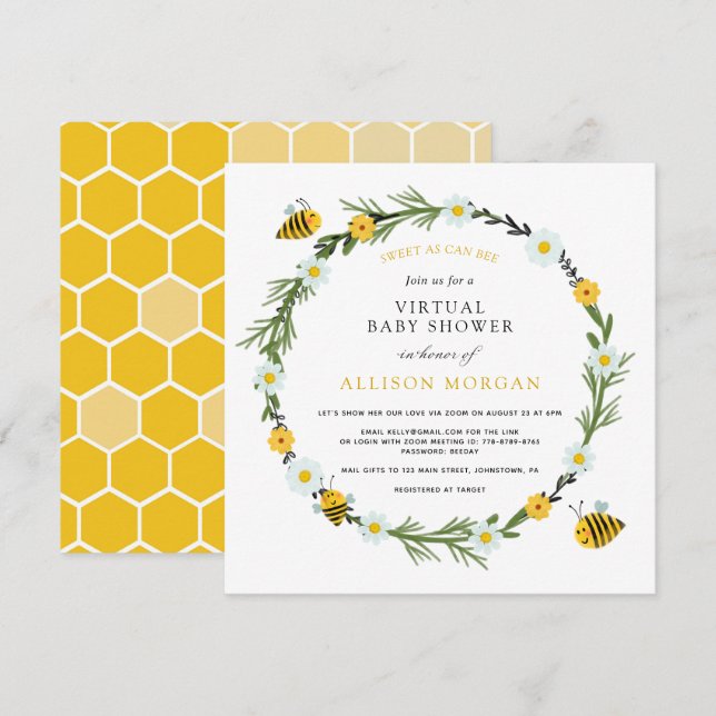 Dulce como puede ser la invitación virtual de Baby (Anverso / Reverso)